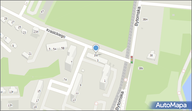 Świętochłowice, Krasickiego Ignacego, bp., 3/4, mapa Świętochłowice