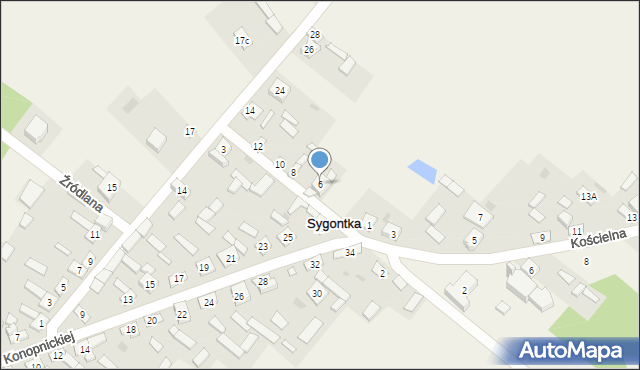 Sygontka, Krótka, 6, mapa Sygontka