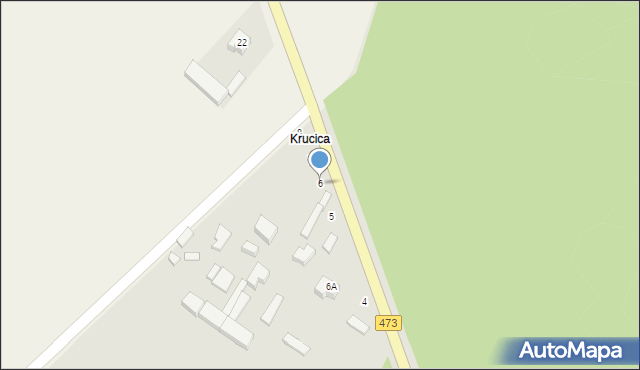 Szadek, Krucica, 6, mapa Szadek