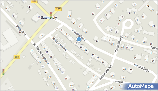 Szamotuły, Krasickiego Ignacego, bp., 17, mapa Szamotuły