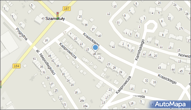 Szamotuły, Krasickiego Ignacego, bp., 19, mapa Szamotuły