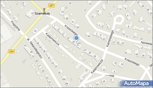 Szamotuły, Krasickiego Ignacego, bp., 20, mapa Szamotuły