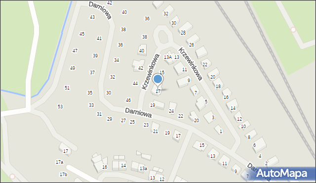 Szczecin, Krzewinkowa, 17, mapa Szczecina