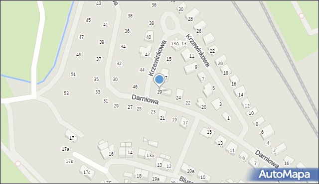 Szczecin, Krzewinkowa, 19, mapa Szczecina