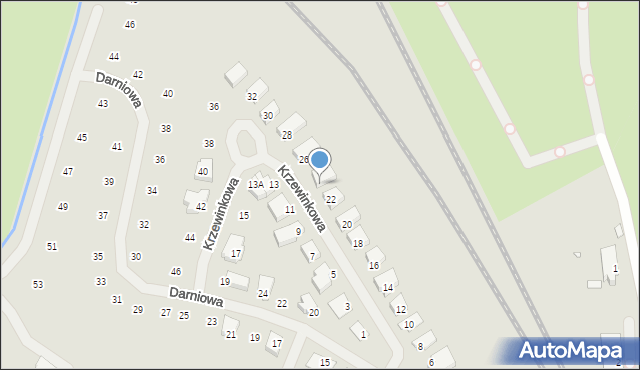 Szczecin, Krzewinkowa, 24, mapa Szczecina