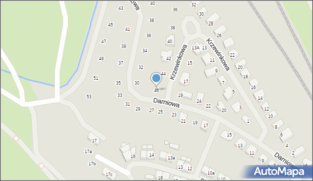 Szczecin, Krzewinkowa, 46, mapa Szczecina