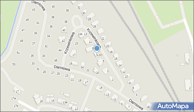 Szczecin, Krzewinkowa, 7, mapa Szczecina