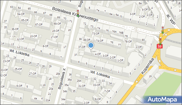 Szczecin, Króla Władysława Łokietka, 5-OF, mapa Szczecina