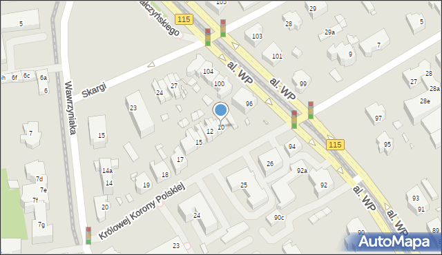 Szczecin, Królowej Korony Polskiej, 10, mapa Szczecina