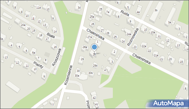 Szczecin, Krzemienna, 28, mapa Szczecina