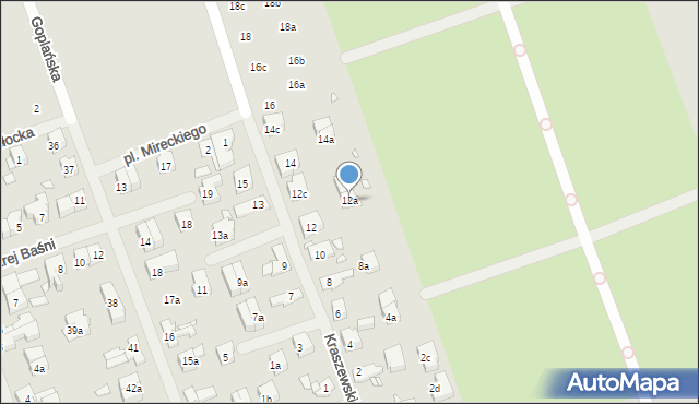 Szczecin, Kraszewskiego Józefa Ignacego, 12a, mapa Szczecina