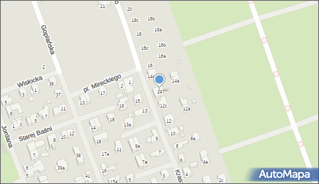 Szczecin, Kraszewskiego Józefa Ignacego, 14, mapa Szczecina