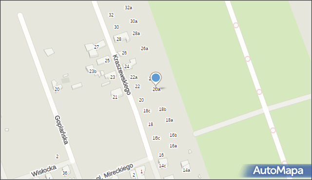 Szczecin, Kraszewskiego Józefa Ignacego, 20a, mapa Szczecina