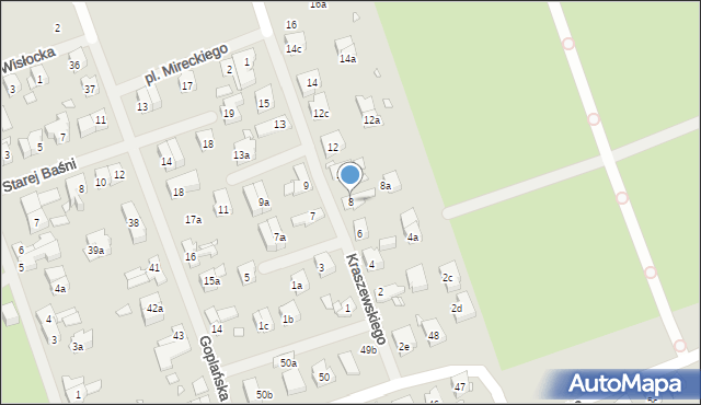 Szczecin, Kraszewskiego Józefa Ignacego, 8, mapa Szczecina