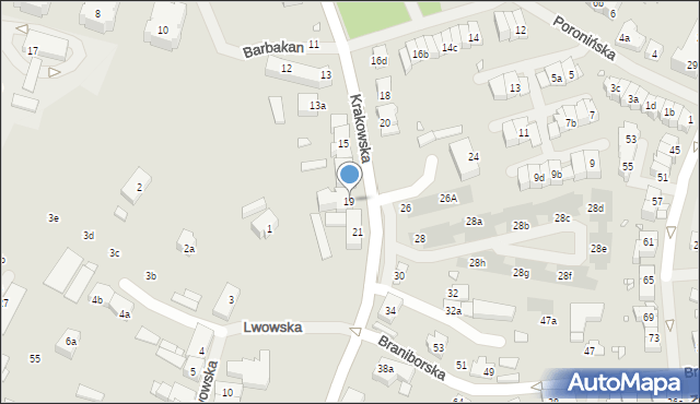 Szczecin, Krakowska, 19, mapa Szczecina