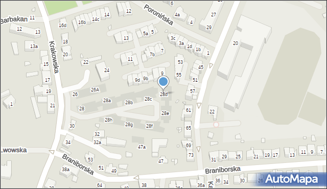 Szczecin, Krakowska, 28d, mapa Szczecina