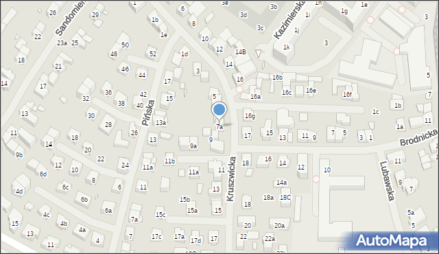 Szczecin, Kruszwicka, 7a, mapa Szczecina