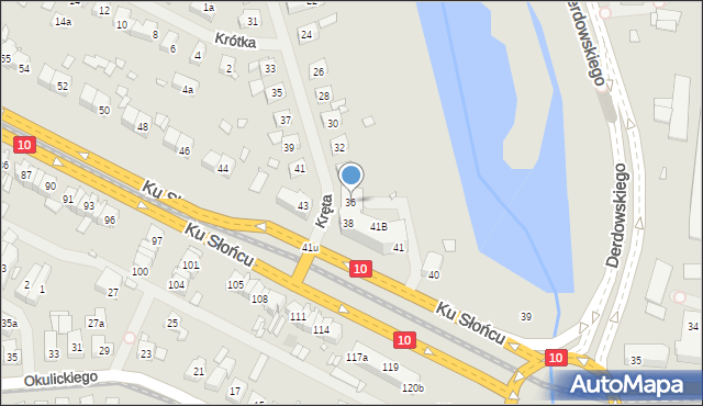 Szczecin, Kręta, 36, mapa Szczecina