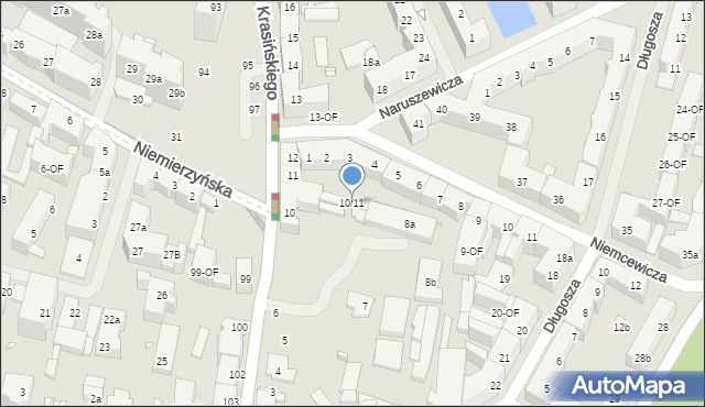 Szczecin, Krasińskiego Zygmunta, 10/11, mapa Szczecina