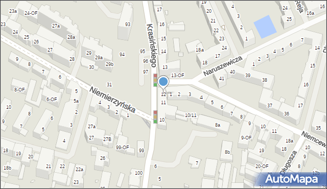 Szczecin, Krasińskiego Zygmunta, 12, mapa Szczecina