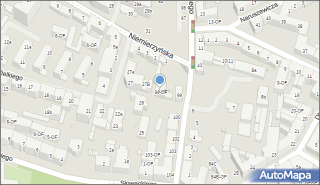 Szczecin, Krasińskiego Zygmunta, 99-OF, mapa Szczecina