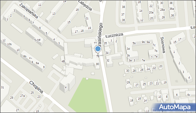 Szczecin, Krasińskiego Zygmunta, 79, mapa Szczecina