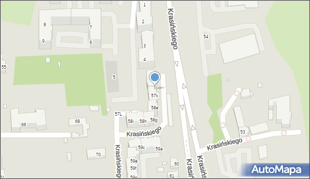 Szczecin, Krasińskiego Zygmunta, 58b, mapa Szczecina
