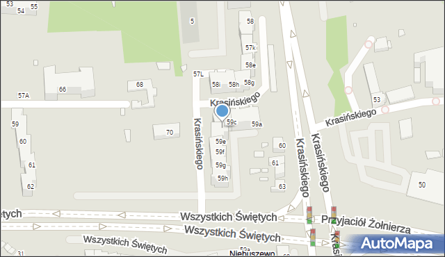 Szczecin, Krasińskiego Zygmunta, 59d, mapa Szczecina