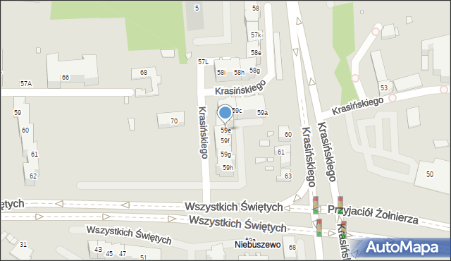 Szczecin, Krasińskiego Zygmunta, 59e, mapa Szczecina