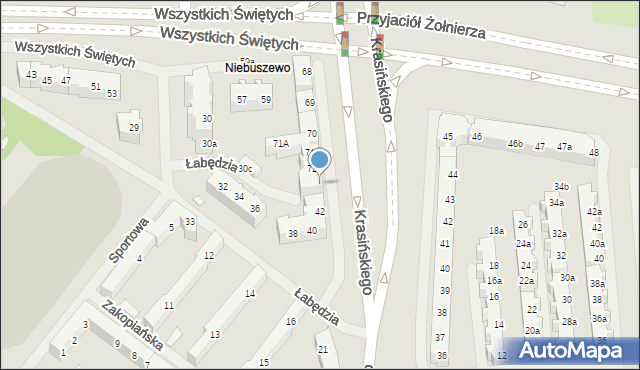 Szczecin, Krasińskiego Zygmunta, 73, mapa Szczecina