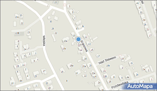 Szczecin, Kresowa, 12A, mapa Szczecina