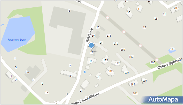 Szczecin, Kredowa, 12, mapa Szczecina