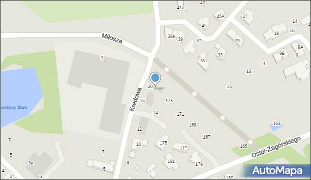 Szczecin, Kredowa, 22, mapa Szczecina