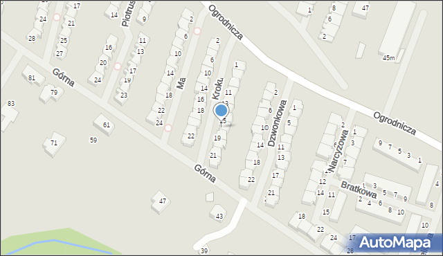 Szczecin, Krokusowa, 17, mapa Szczecina