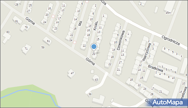 Szczecin, Krokusowa, 21, mapa Szczecina