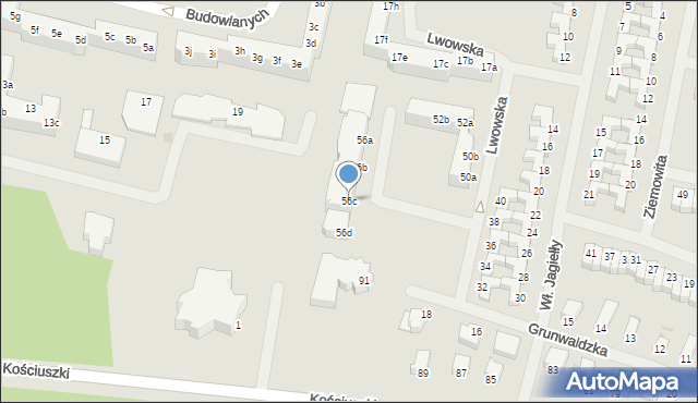 Szczecinek, Króla Władysława Jagiełły, 56c, mapa Szczecinek