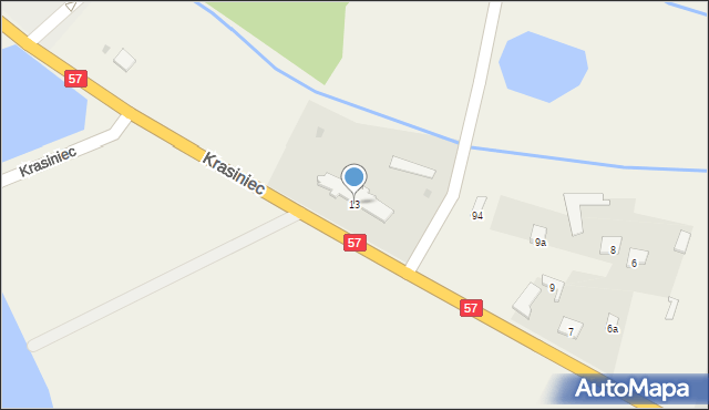 Szczuki, Krasiniec, 13, mapa Szczuki