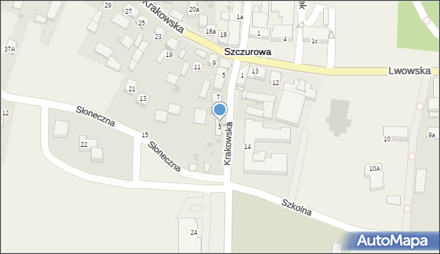 Szczurowa, Krakowska, 3, mapa Szczurowa