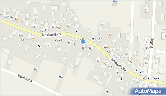 Szczurowa, Krakowska, 33, mapa Szczurowa