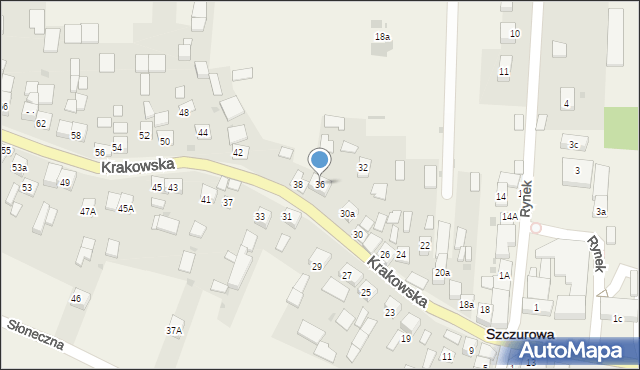 Szczurowa, Krakowska, 36, mapa Szczurowa