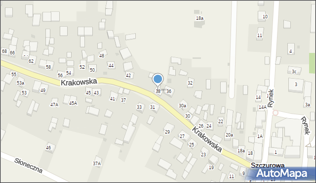 Szczurowa, Krakowska, 38, mapa Szczurowa