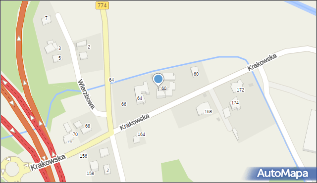 Szczyglice, Krakowska, 62, mapa Szczyglice