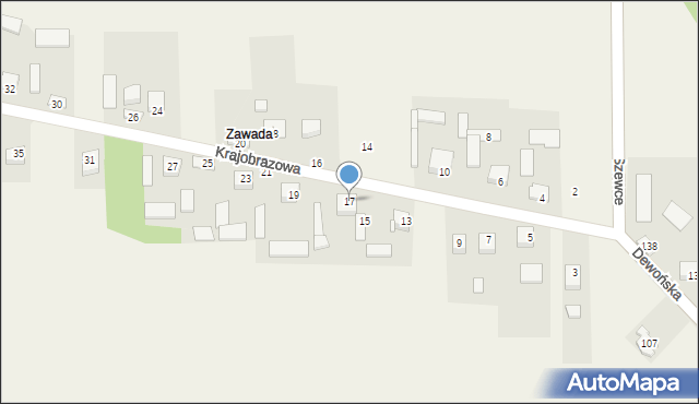 Szewce, Krajobrazowa, 17, mapa Szewce