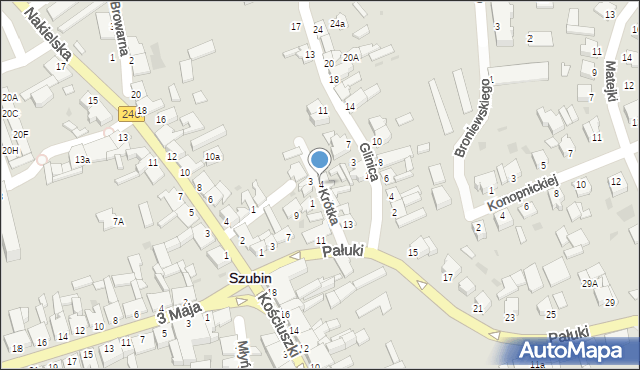 Szubin, Krótka, 4, mapa Szubin