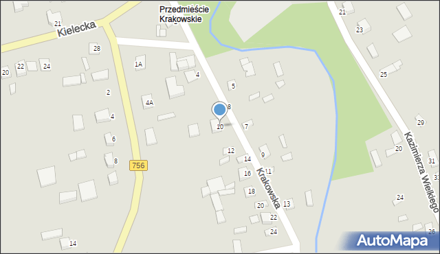 Szydłów, Krakowska, 10, mapa Szydłów