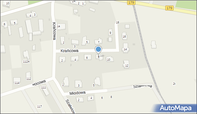 Szydłowo, Krańcowa, 8, mapa Szydłowo