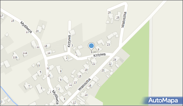 Szymiszów, Krzywa, 7, mapa Szymiszów