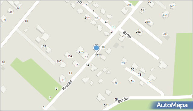 Tarnobrzeg, Krucza, 16, mapa Tarnobrzegu
