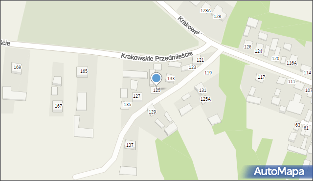 Tarnogóra, Krakowskie Przedmieście, 125, mapa Tarnogóra