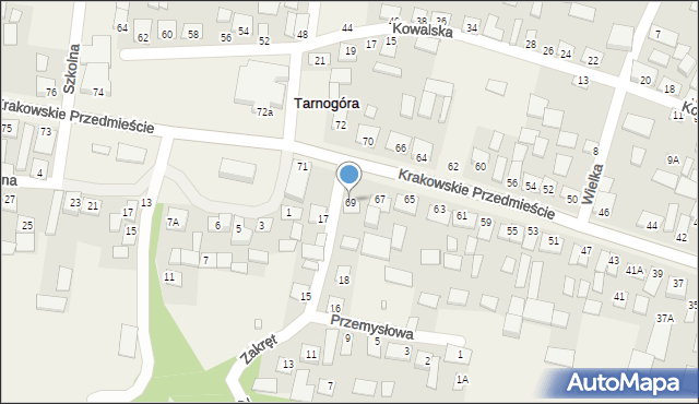 Tarnogóra, Krakowskie Przedmieście, 69, mapa Tarnogóra